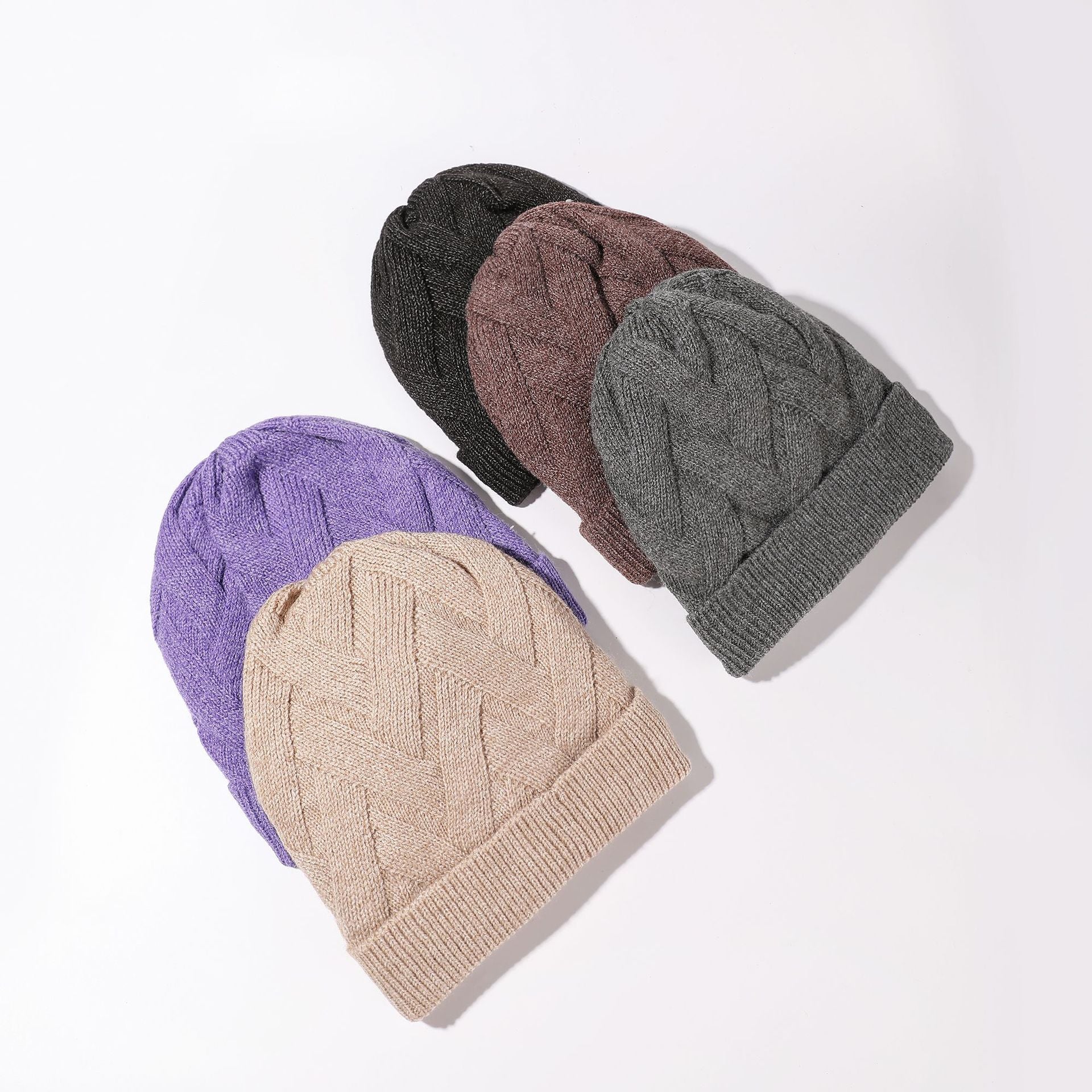 Wholesale Winter Thickened Twill Knitted Wool Hats