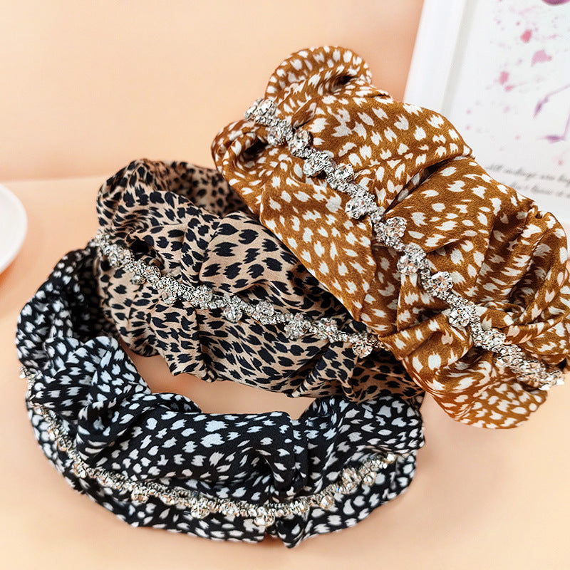 Venta al por mayor Diadema De Diamantes De Imitación De Cadena De Leopardo