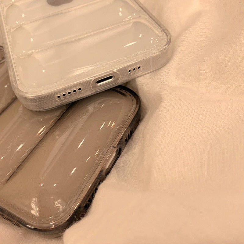 Venta al por mayor para la caja transparente TPU del teléfono móvil de la chaqueta de Down de Iphone14