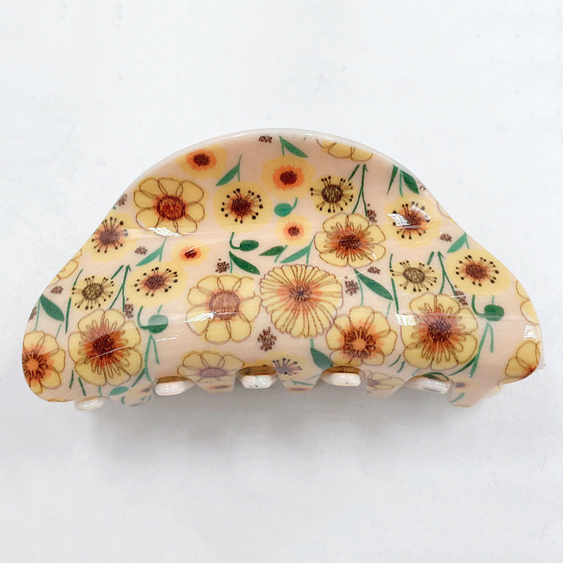 Wholesale Floral Pattern Acrylic Hair Clips
