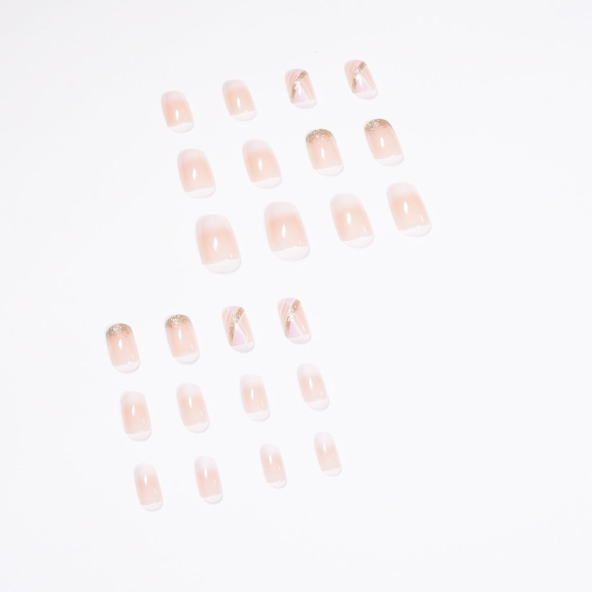 Wholesale French Geometric Glitter Gradient Nail Patch