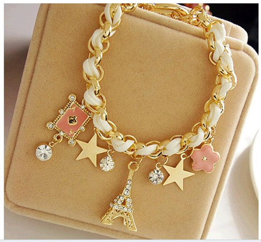 Brazalete de cuero tejido a mano al por mayor