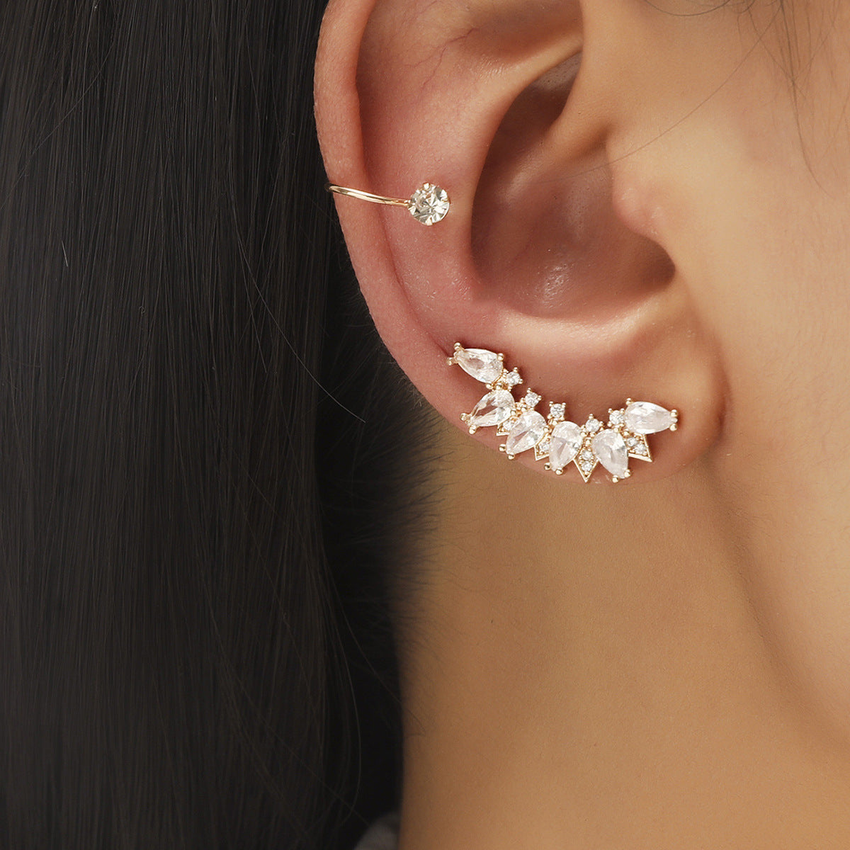 Wholesale Star Flower Alloy Stud Earrings Set