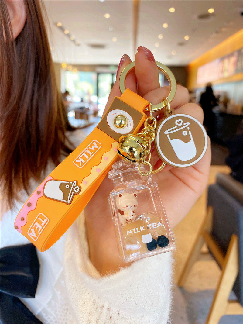 Wholesale Liquid Quicksand Floating Bottle Acrylic Keychain