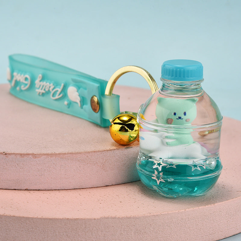 Llaveros flotantes de acrílico aceitado al por mayor del oso del montar a caballo del oso