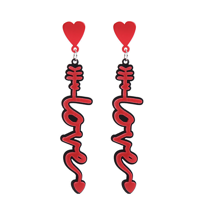 Wholesale Valentine's Day Acrylic Hearts Earrings