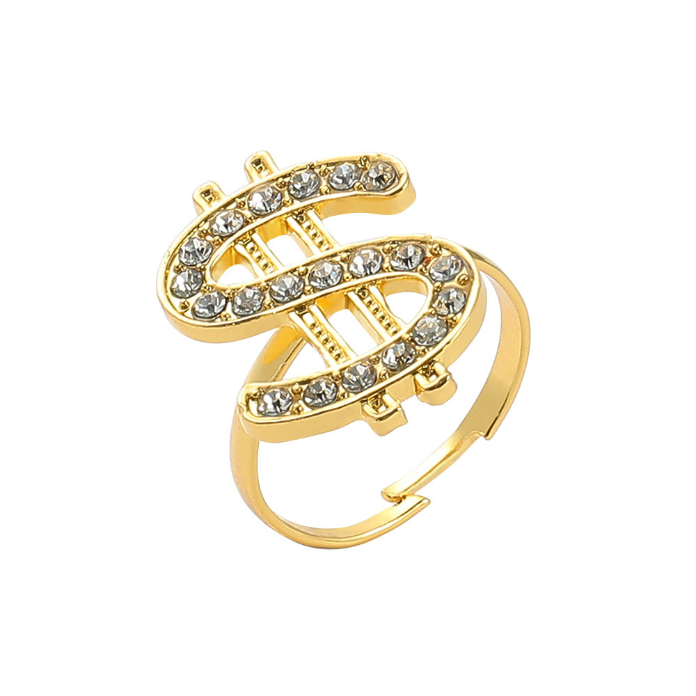 Wholesale 360 Degree Rotating Dollar Pendant Alloy Necklace