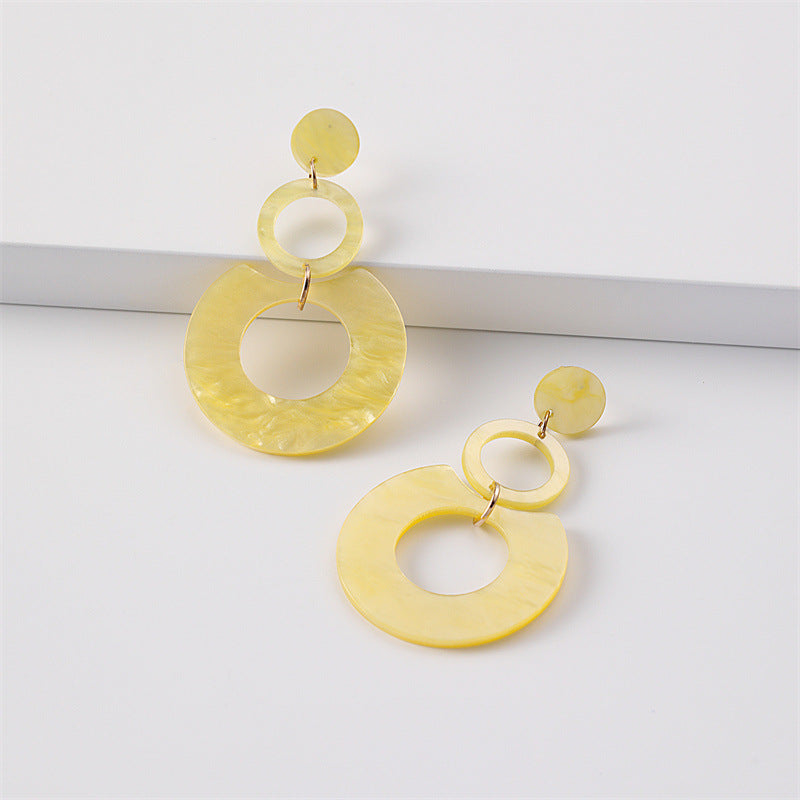 Wholesale Jewelry Round Stitching Acrylic Earrings