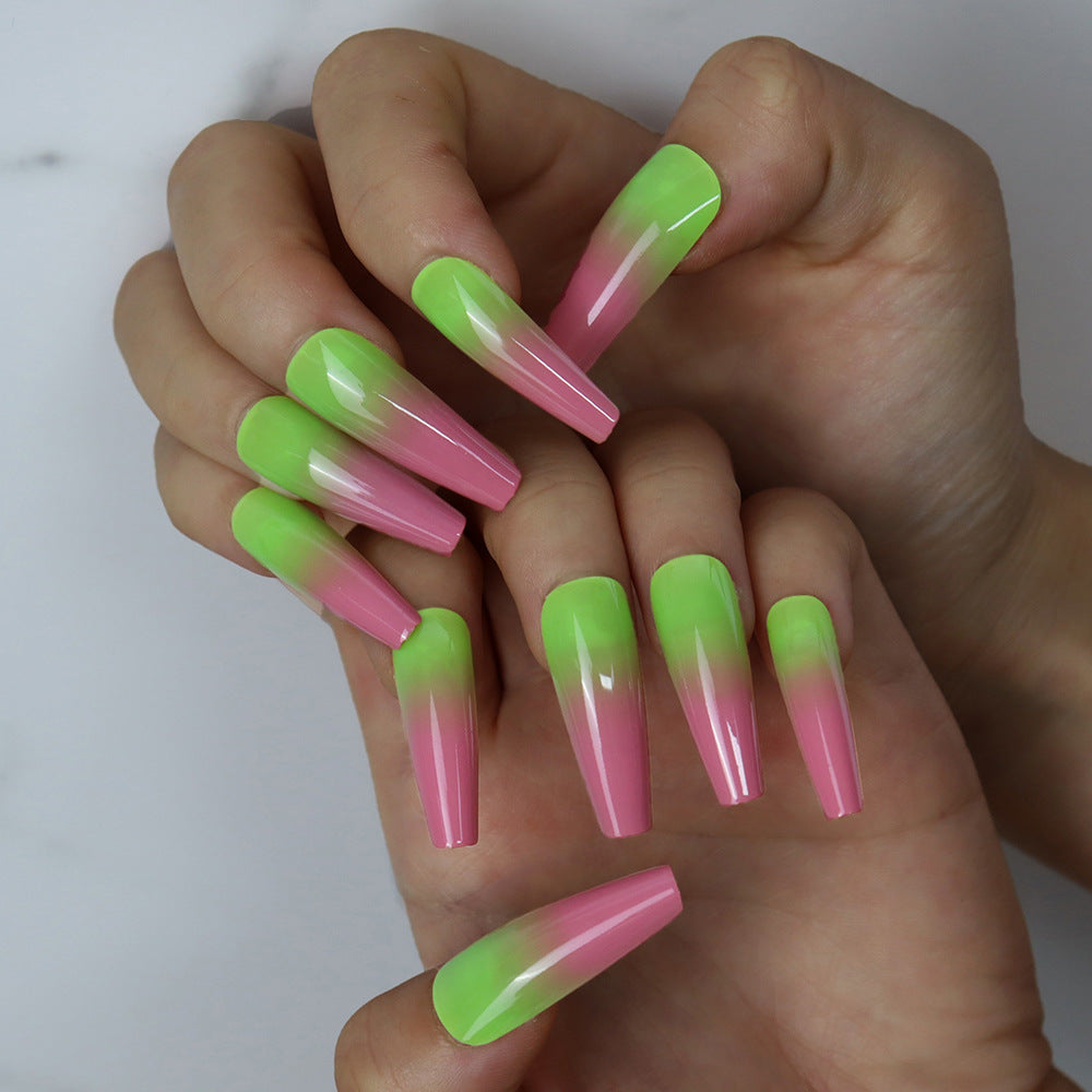 Parches de mejora de uñas largas de plástico de plástico de 24 piezas al por mayor