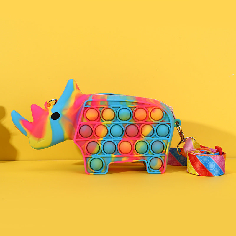 Wholesale Silicone Rhinoceros Shoulder Bag Pressure Reducing Toys