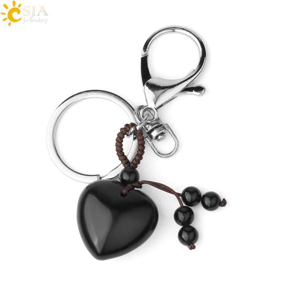 Wholesale Love Natural Crystal Keychain