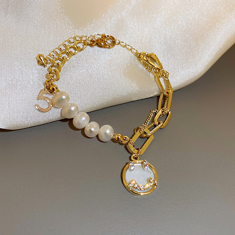Wholesale Baroque Pearl Metal Bracelet