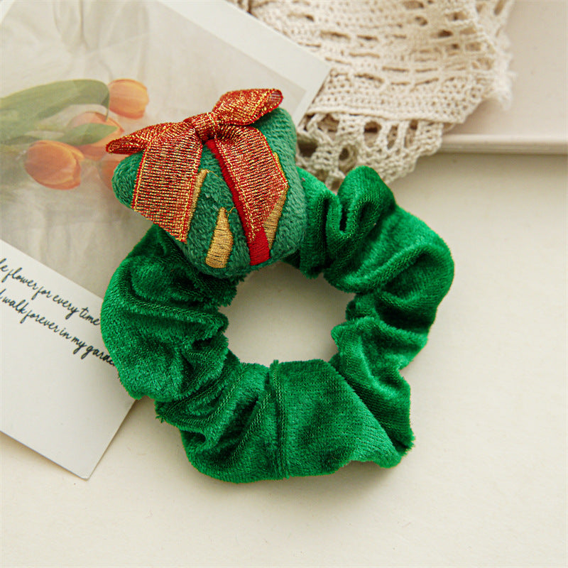 Wholesale Christmas Cartoon Head Plush Large Intestine Flannel Hair Tie