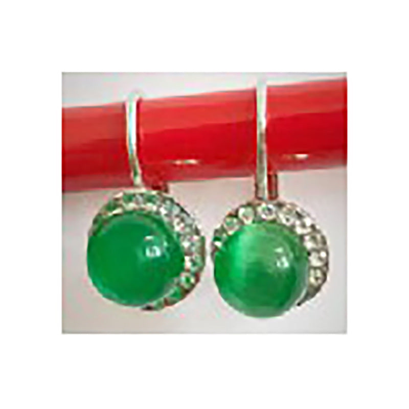 Wholesale Statemente Green Turquoise Metal Earrings