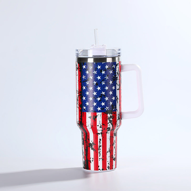 Wholesale Tumbler Ice Bullies Cup  Cow Pattern Thermos Cup Straw Cup 40OZ Car Cup Ice Cup