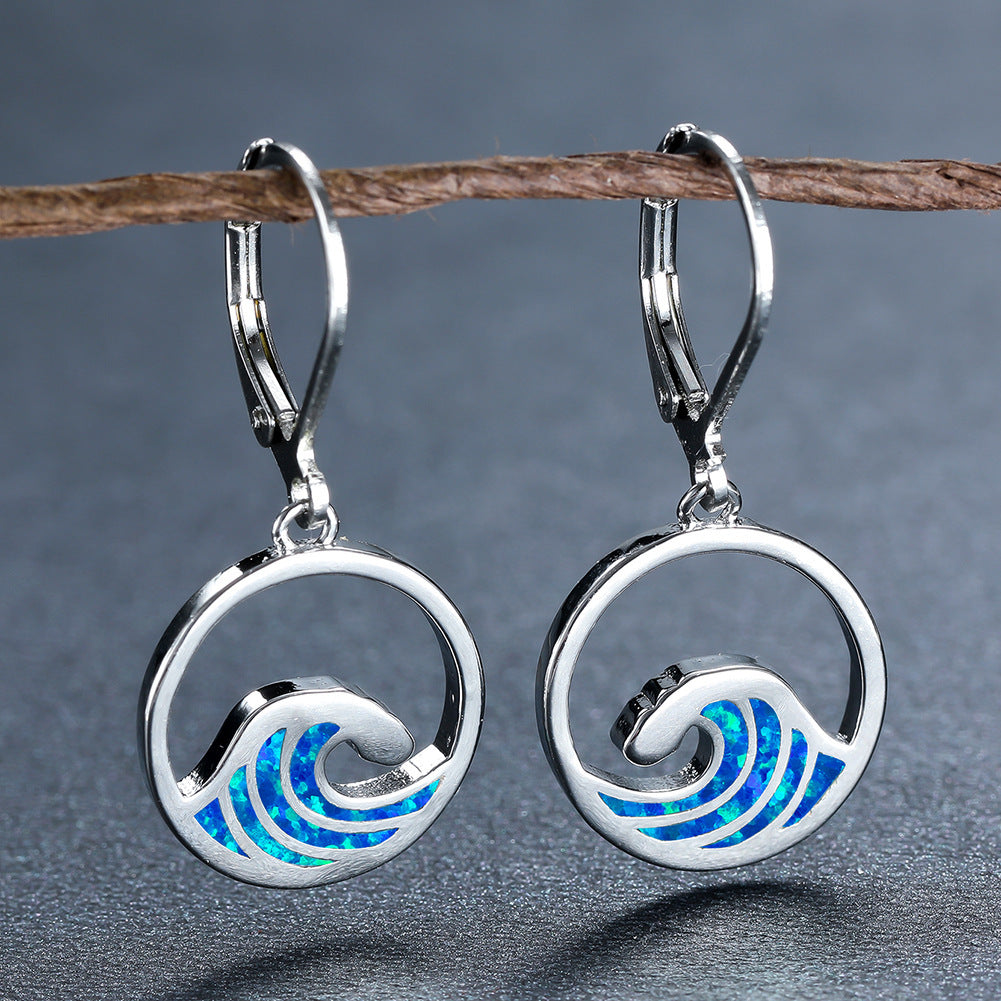 Wholesale Sea Wave Minimalistic Alloy Earrings