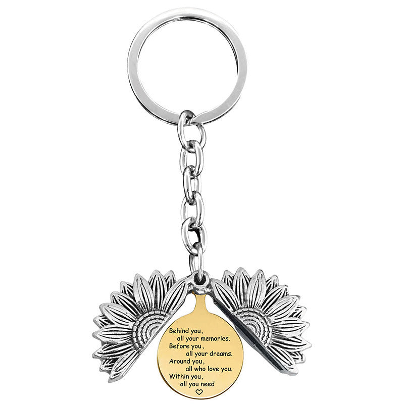 Wholesale Sunflower 2023 Graduation Season Gift Lettering Metal Keychain