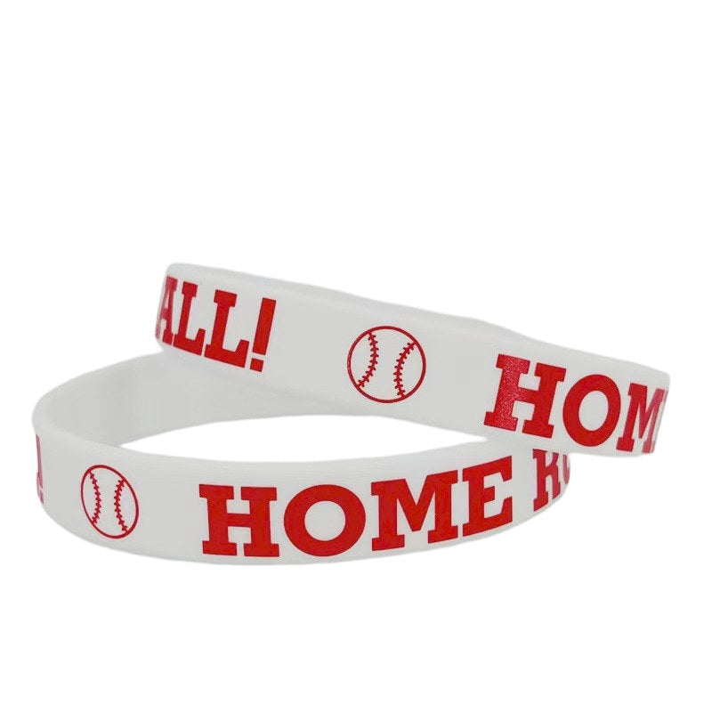 Wholesale 1000PCS Flat Printed Softball Silicone Bracelet