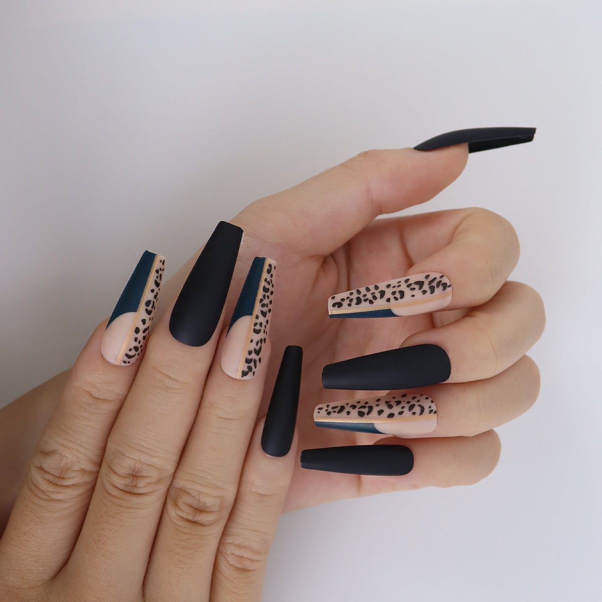 Parches de mejora de uñas largas de plástico de plástico de 24 piezas al por mayor