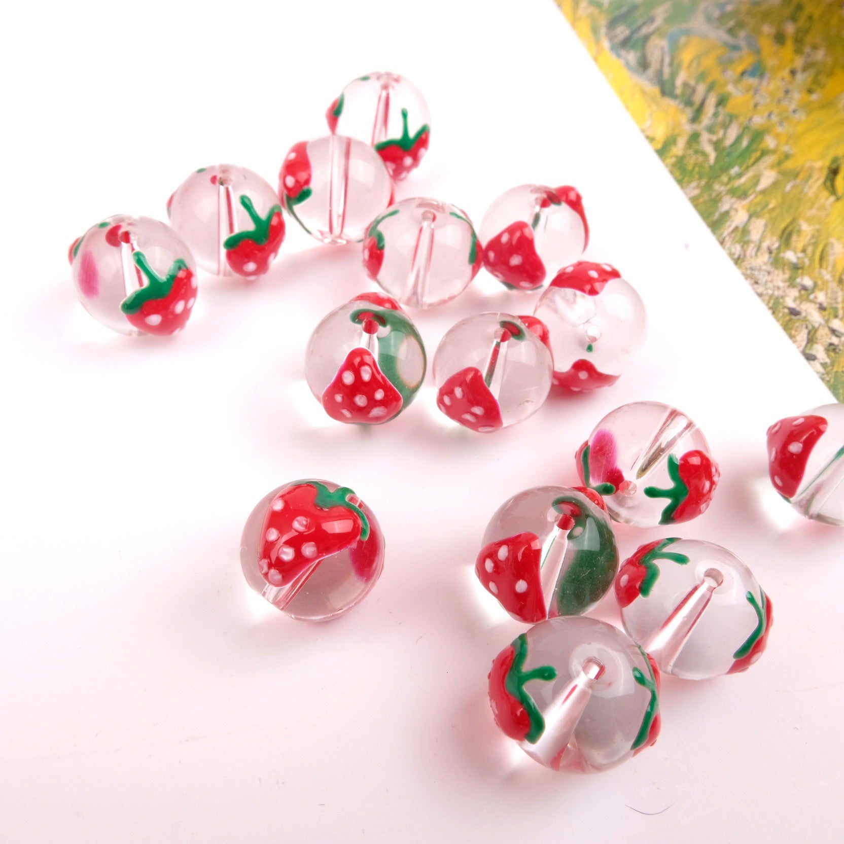 Cuentas de accesorios de joyería DIY de vidrio de dibujos animados de 12MM al por mayor