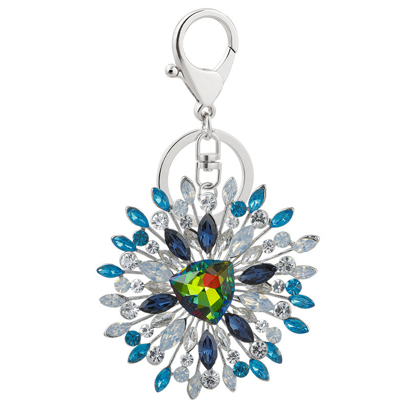 Wholesale Rhinestone Sunflower Alloy Keychain