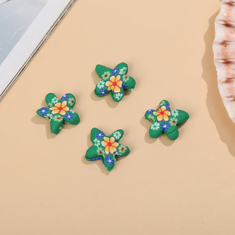 Venta al por mayor 100 piezas de cuentas ahumadas de estrellas coloridas