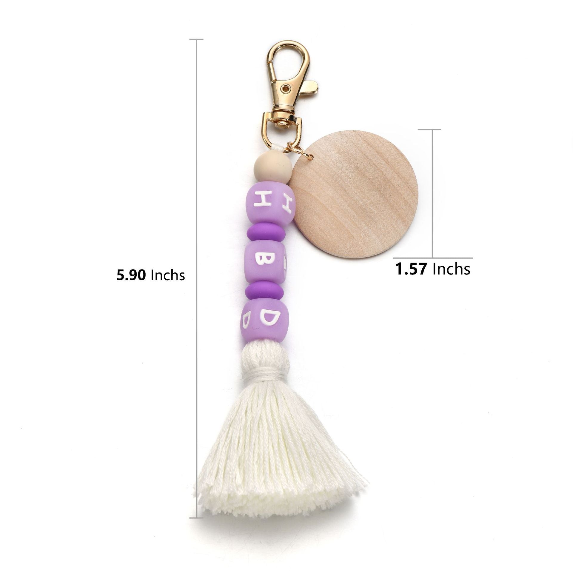 Llavero con cuentas de silicona de color luminoso al por mayor