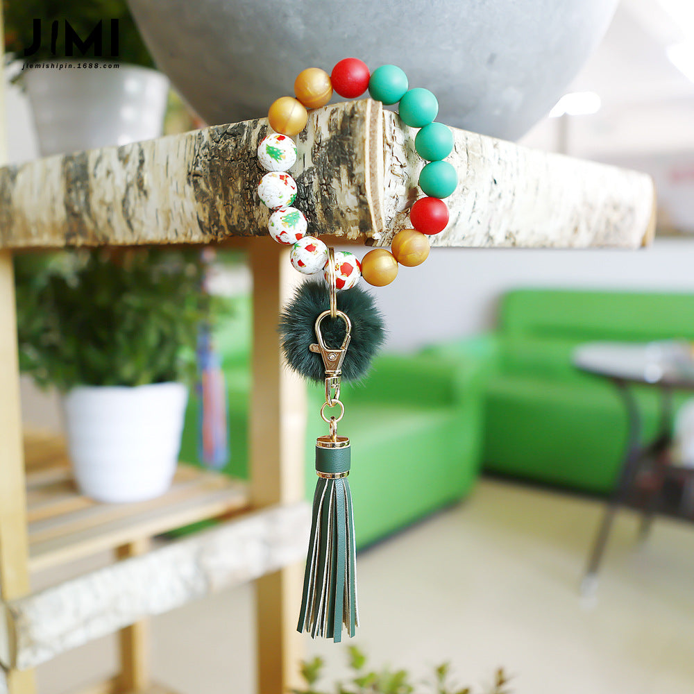 Wholesale Hand Woven Tassel Christmas Tree Keychain