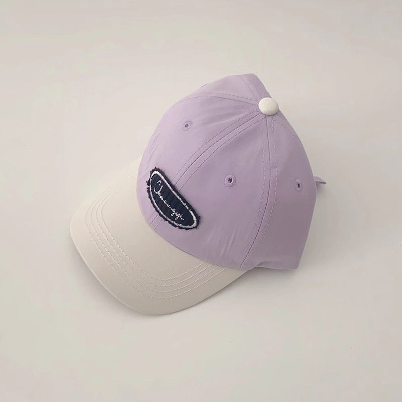 Wholesale Children's Contrasting Color Alphabet Small Label Pure Cotton Baseball Cap