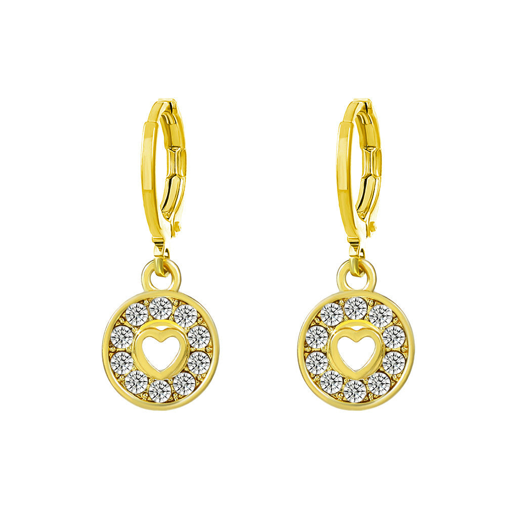 Wholesale Metal Geometric Alphabet Heart Alloy Earrings