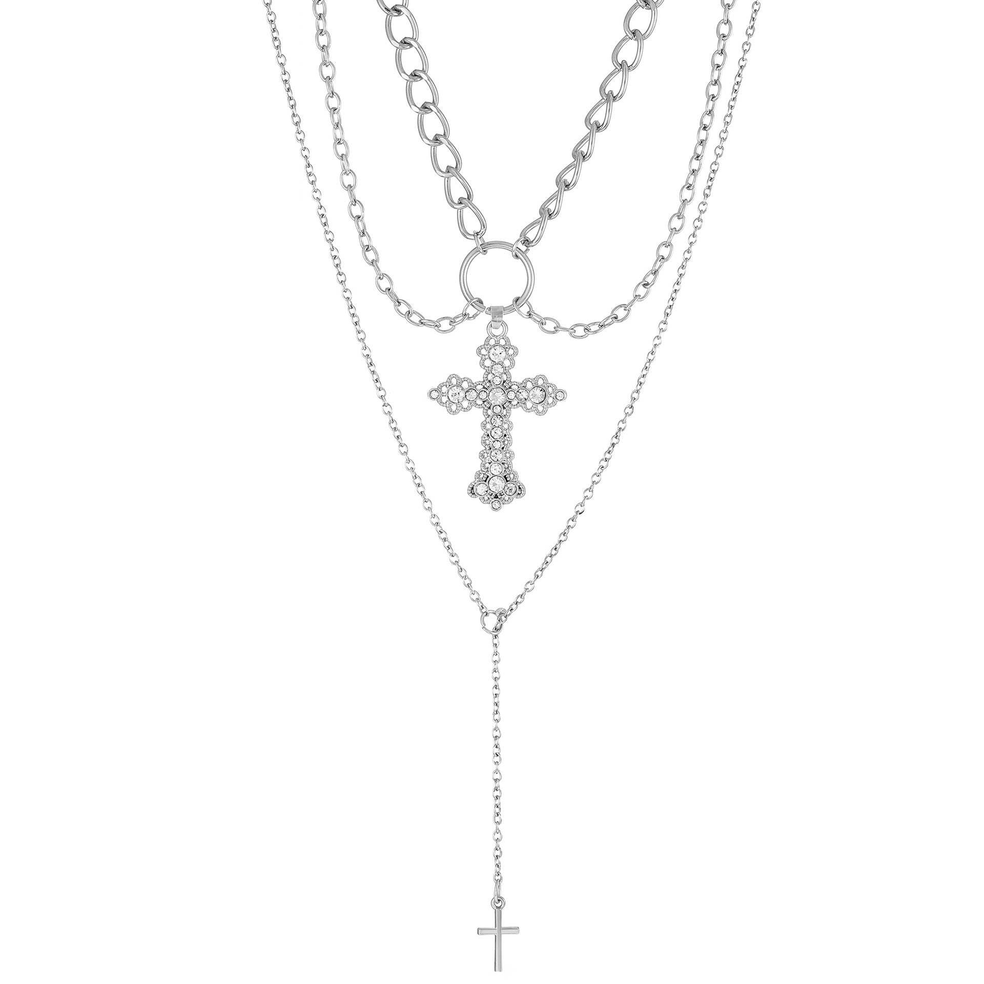 Wholesale Alloy Pearl Cross Pendant Necklace
