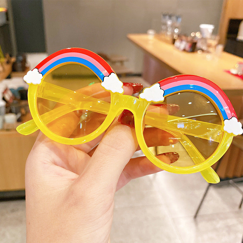 Wholesale Cartoon Rainbow Baby Plastic Glasses Baby Supplies