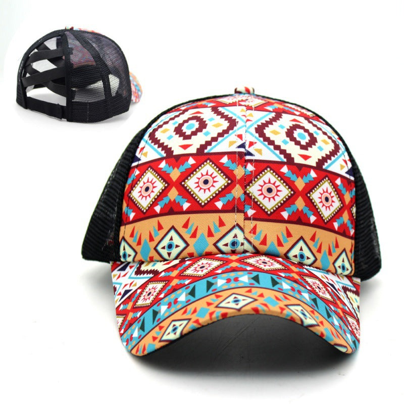 Capilla de béisbol de cola de caballo impresa de algodón Aztec de algodón al por mayor