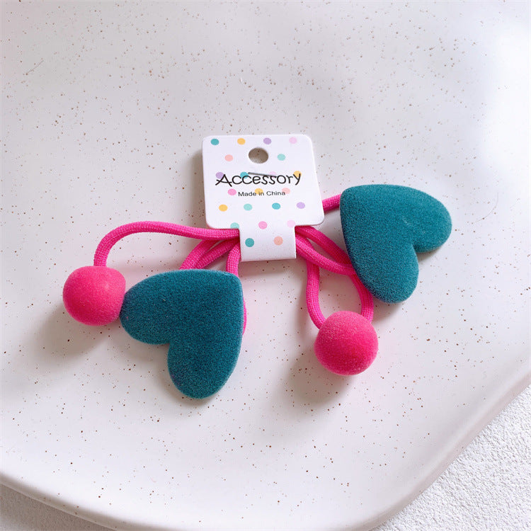 Wholesale Cartoon Flocking Peach Heart Bunny Children Hair Band