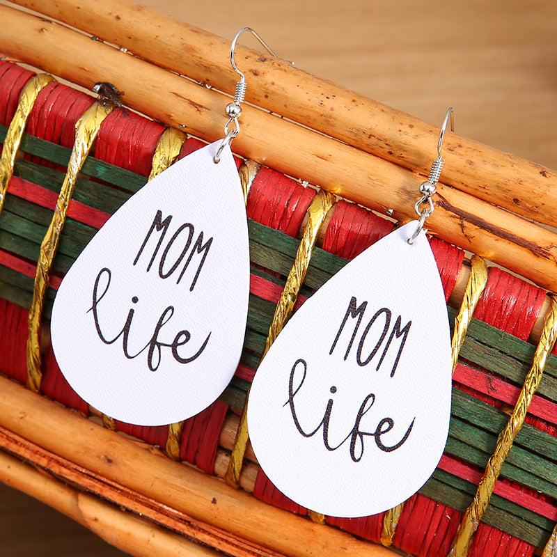 Aretes De Cuero Letras Día De La Madre al por mayor