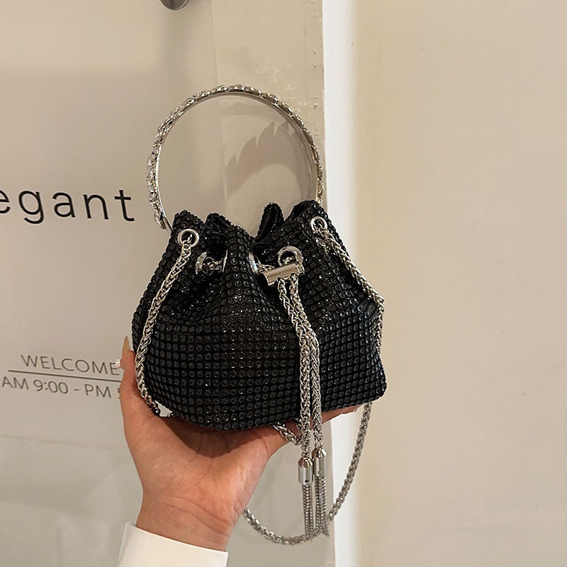 Mini Bolso Cubo Diagonal De Diamantes Brillantes al por mayor