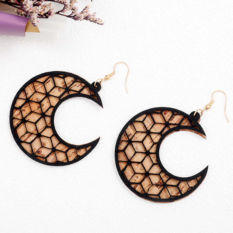 Wholesale 2Pairs/Pack Vintage Distressed Leather Western Sunflower Earrings