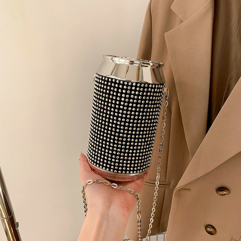 Wholesale PVC Pop Can Bag Bright Diamond Chain Bag