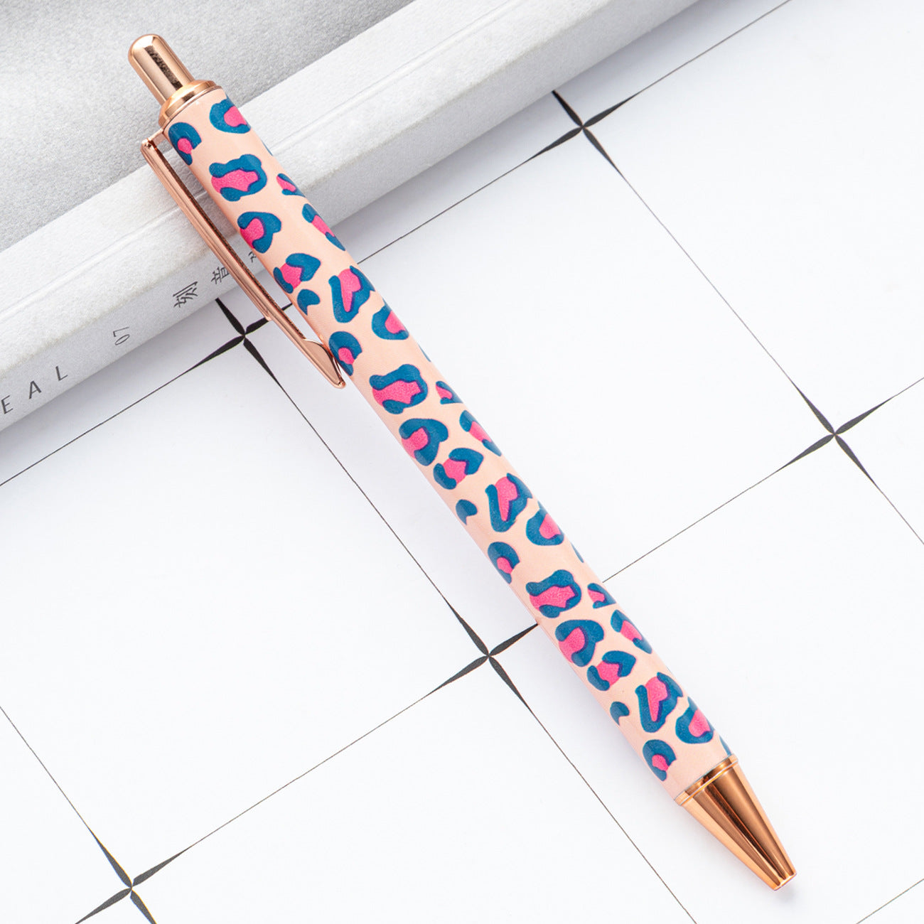 Wholesale Leopard Pattern Pushing Metal Ballpoint Pen