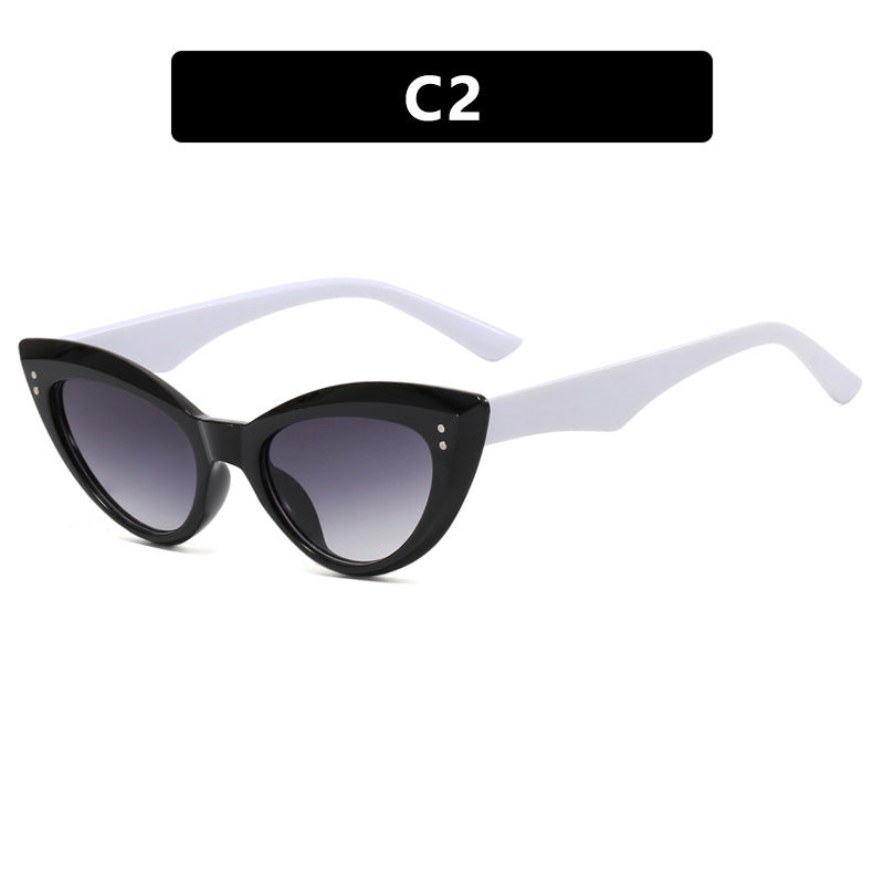 Wholesale Cat Eye Retro Rice Stud Triangle PC Sunglasses