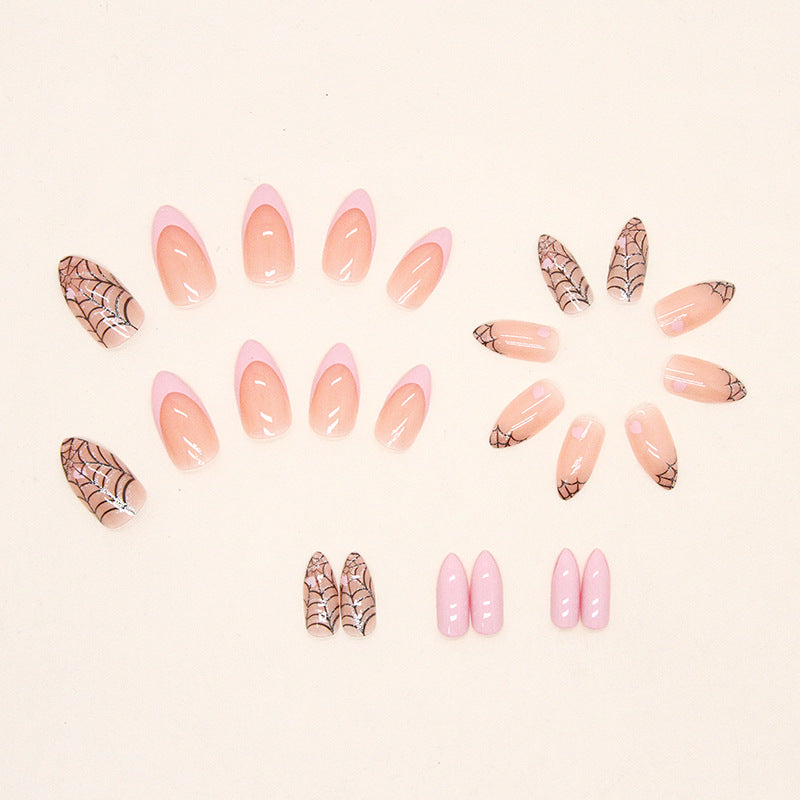 Resina de pegatinas de uñas de araña tipo almendra al por mayor