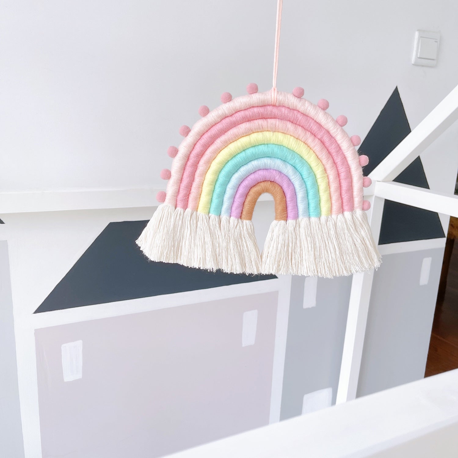 Wholesale Cotton Rope Woven Rainbow Hanging Wall Decoration