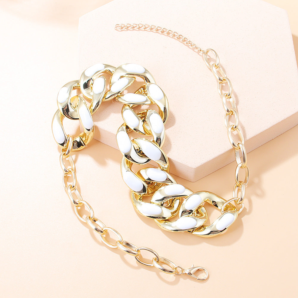 Collar de acrílico de mosaico de diamantes de joyería al por mayor