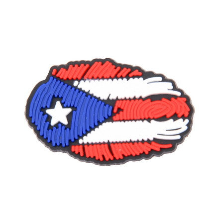 Wholesale 100PCS PVC DIY Hole Shoes Accessories Puerto Rico Flag Shoes Flowers