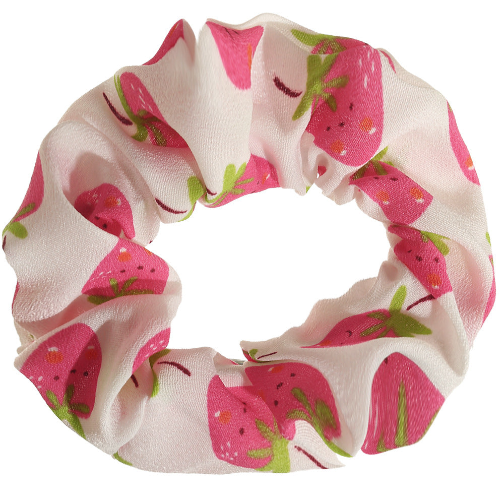 Wholesale Fruit Pattern Fabric Hair Scrunchies