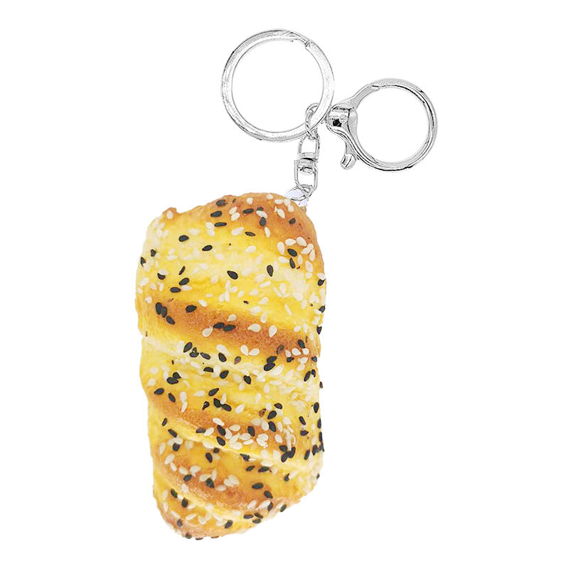 Wholesale PVC Imitation Coconut Bread Creative Keychain