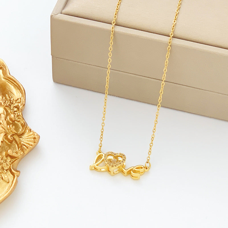 Wholesale LOVE Titanium Steel Necklaces