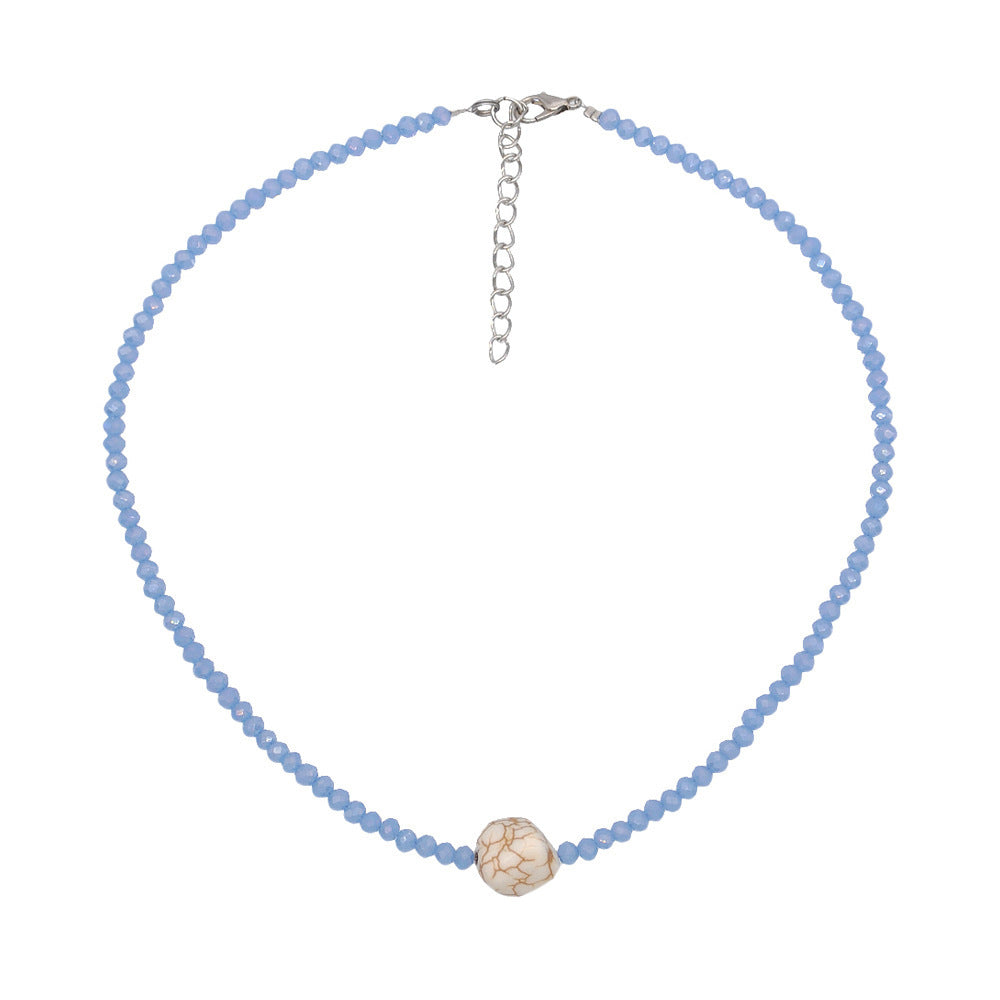 Collar de clavícula de perlas apiladas de flores bohemias al por mayor