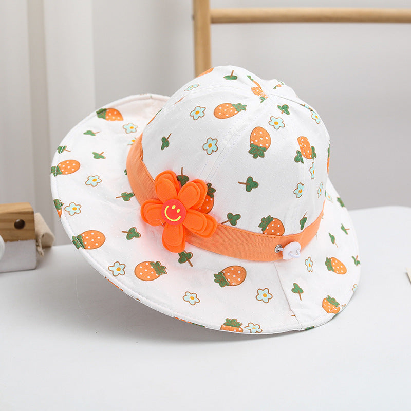 Wholesale of Cotton Thin Large Brim Children's Fisherman Hats