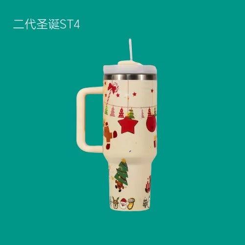 Wholesale Tumbler Christmas Stainless Steel Insulated Cup Handle Car Cup Ice Bullies Cup